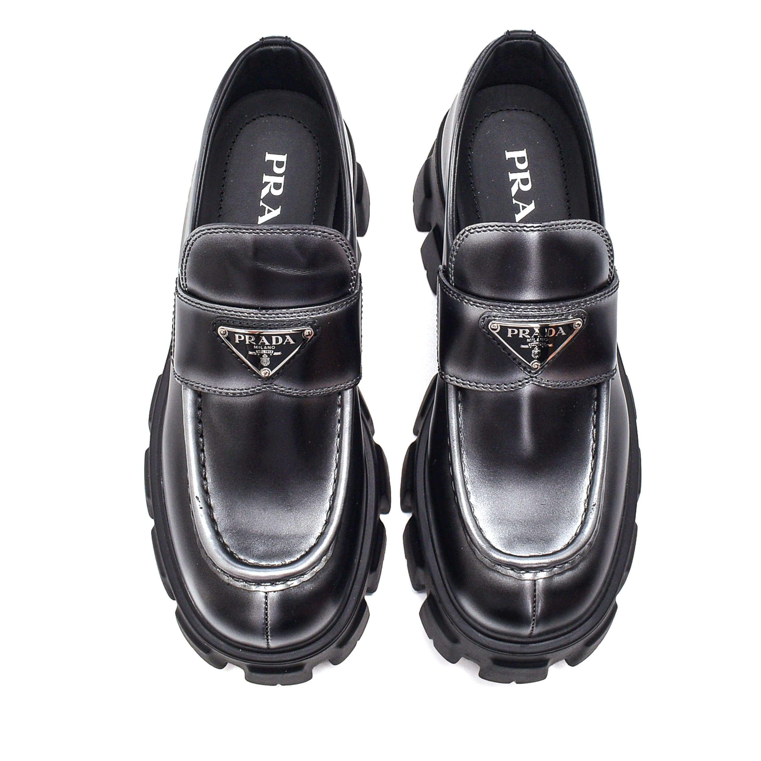Prada - Black&Silver Leather Loafer